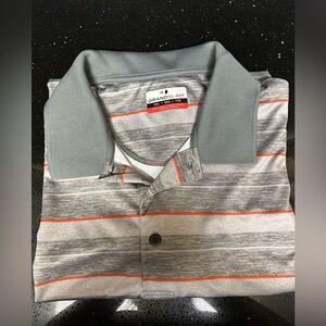 Grand Slam Polo Gray Red Striped Soft Shirt Mens XXLarge Activewear Golf Cruise